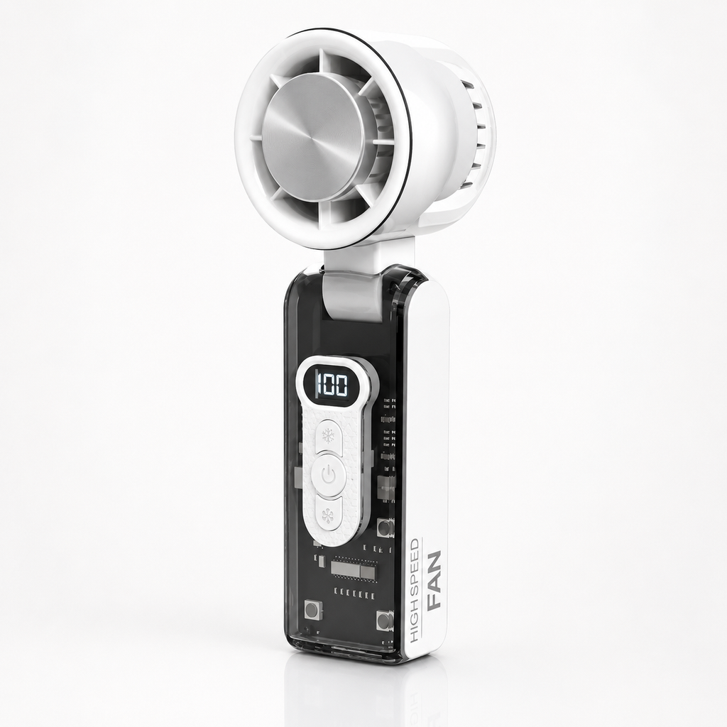 Portable Ice Cooling Fan with LED Display (Foldable)